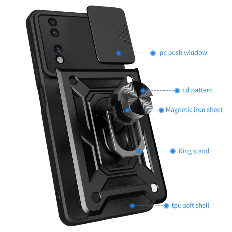 Sliding Camera Cover Design TPU+PC Phone Case, For Honor 70 5G