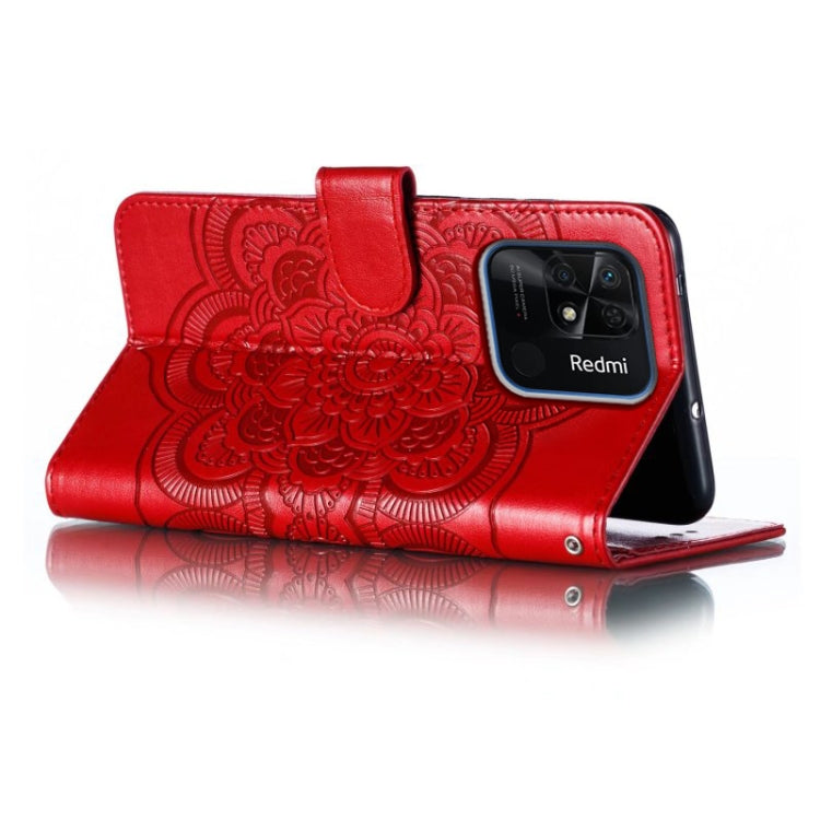 Sun Mandala Embossing Pattern Phone Leather Case, For Xiaomi Redmi 10C, For Xiaomi Redmi 12C, For Xiaomi Redmi A1