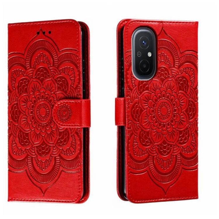 Sun Mandala Embossing Pattern Phone Leather Case, For Xiaomi Redmi 10C, For Xiaomi Redmi 12C, For Xiaomi Redmi A1
