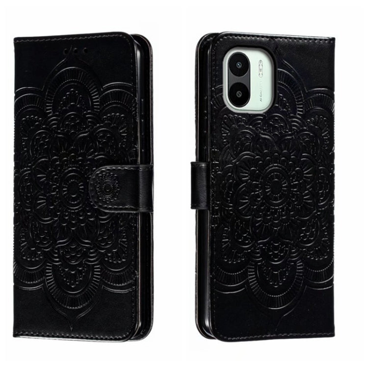 Sun Mandala Embossing Pattern Phone Leather Case, For Xiaomi Redmi 10C, For Xiaomi Redmi 12C, For Xiaomi Redmi A1