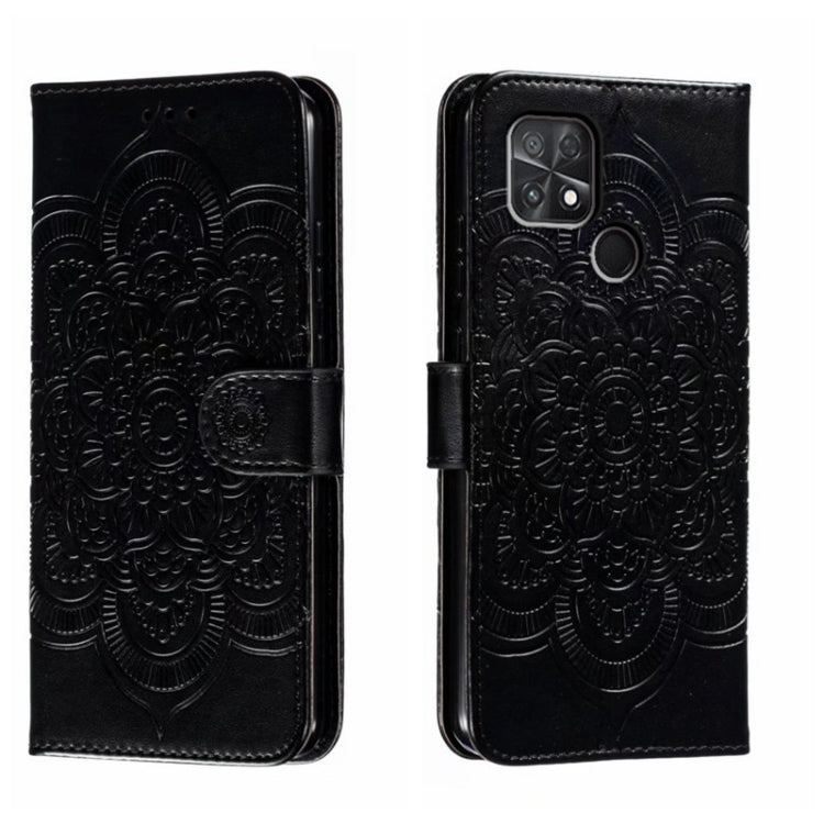 Sun Mandala Embossing Pattern Phone Leather Case, For Xiaomi Poco C40, For Xiaomi Poco M4 Pro