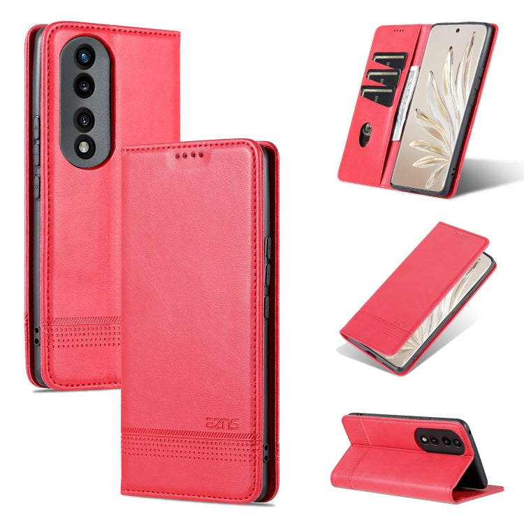 AZNS Magnetic Calf Texture Flip Leather Phone Case, For Honor X50i/90 Lite, For Honor Play 40, For Honor 90 Pro, For Honor 90