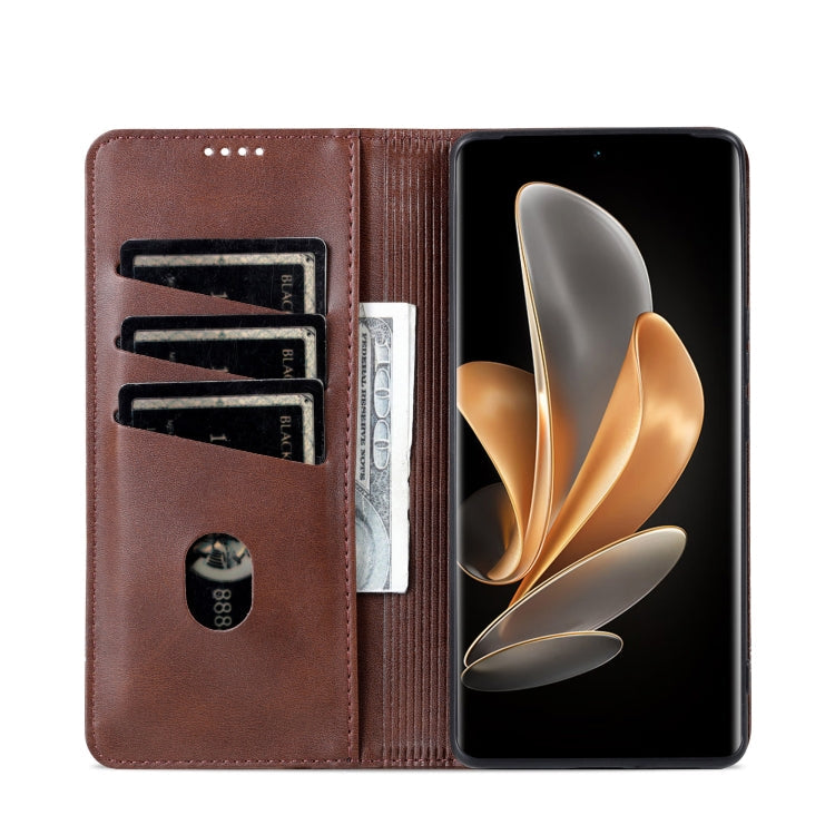 AZNS Magnetic Calf Texture Flip Leather Phone Case, For Honor X50i/90 Lite, For Honor Play 40, For Honor 90 Pro, For Honor 90