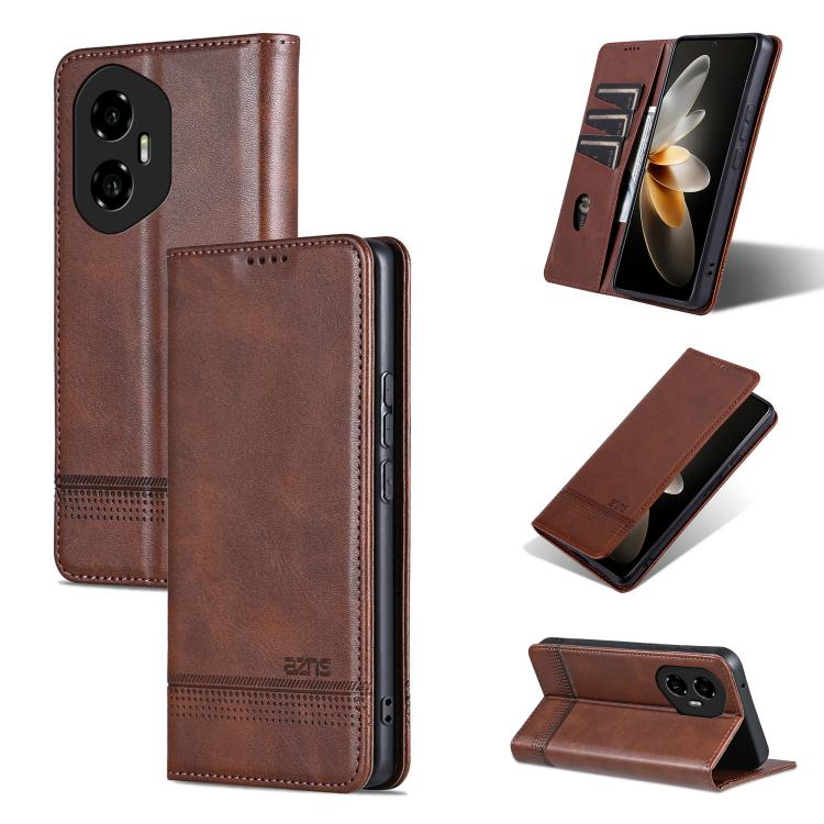 AZNS Magnetic Calf Texture Flip Leather Phone Case, For Honor Play 60 Plus, For Honor X6b, For Honor 200, For Honor 200 Pro