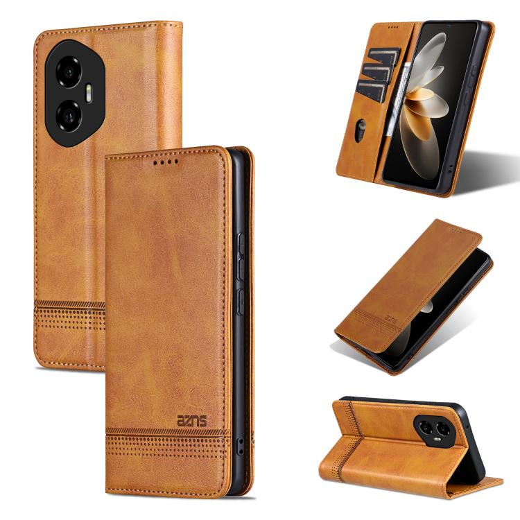 AZNS Magnetic Calf Texture Flip Leather Phone Case, For Honor Play 60 Plus, For Honor X6b, For Honor 200, For Honor 200 Pro