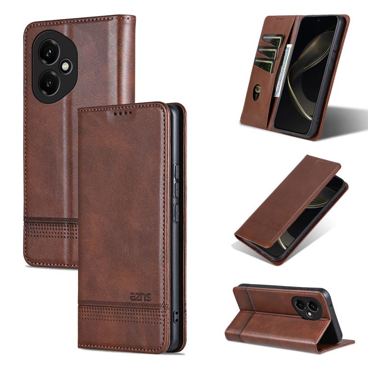 AZNS Magnetic Calf Texture Flip Leather Phone Case, For Honor Magic7, For Honor X60 Pro, For Honor X60, For Honor X60i