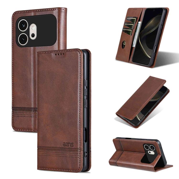 AZNS Magnetic Calf Texture Flip Leather Phone Case, For Honor X70 5G, For Honor 400 Pro 5G Global 160.8mm, For Honor Play 60, For Honor 400 Global 156.5mm