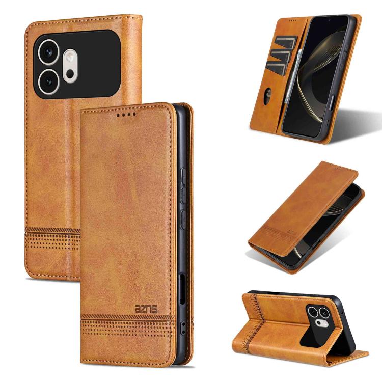 AZNS Magnetic Calf Texture Flip Leather Phone Case, For Honor X70 5G, For Honor 400 Pro 5G Global 160.8mm, For Honor Play 60, For Honor 400 Global 156.5mm