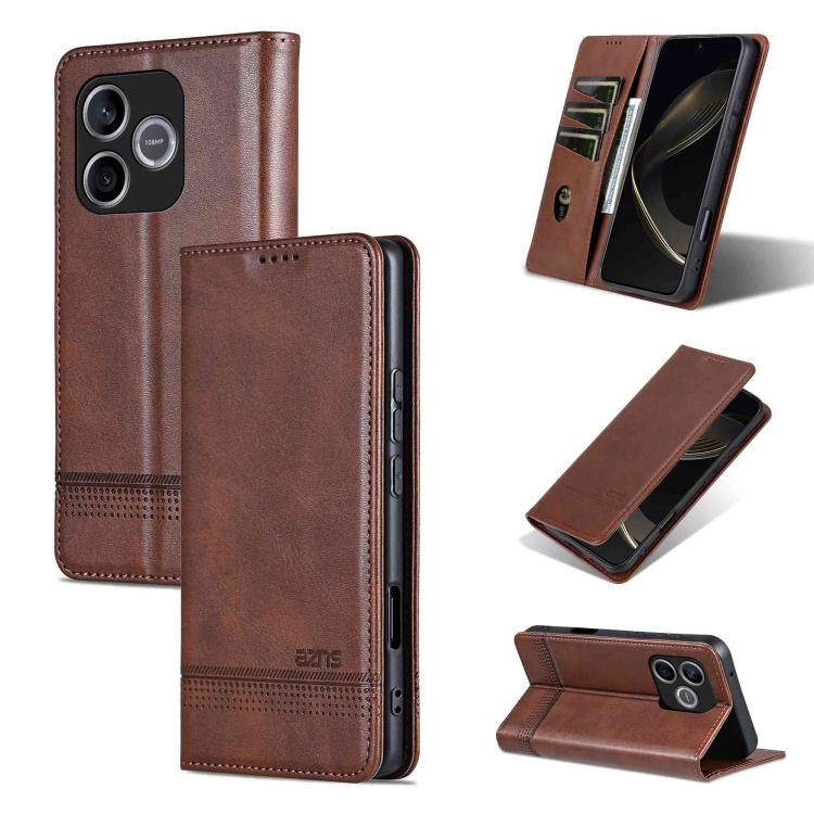 AZNS Magnetic Calf Texture Flip Leather Phone Case, For Honor 300 Ultra, For Honor 300 Pro, For Honor 300, For Honor Magic7 Pro