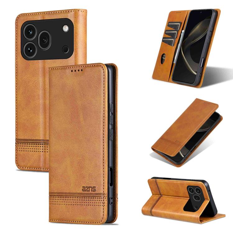 AZNS Magnetic Calf Texture Flip Leather Phone Case, For Honor X70 5G, For Honor 400 Pro 5G Global 160.8mm, For Honor Play 60, For Honor 400 Global 156.5mm