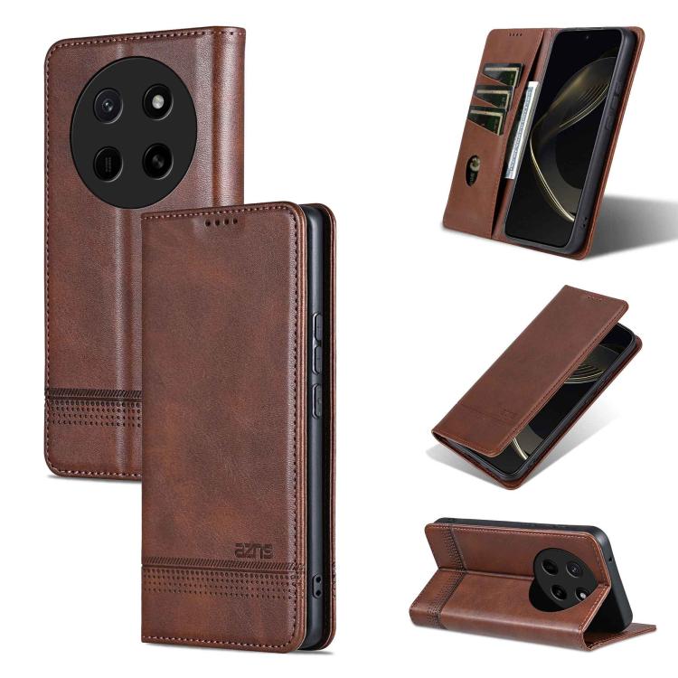 AZNS Magnetic Calf Texture Flip Leather Phone Case, For Honor X70 5G, For Honor 400 Pro 5G Global 160.8mm, For Honor Play 60, For Honor 400 Global 156.5mm