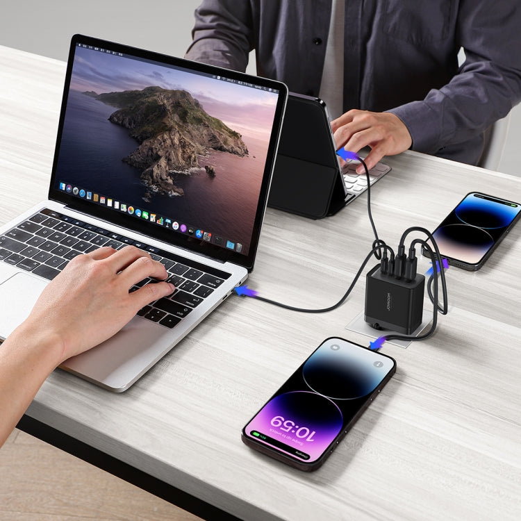 JOYROOM TCG02 Gallium Nitride 67W Dual USB+Dual USB-C/Type-C Multi-Port Charger Set, EU Plug