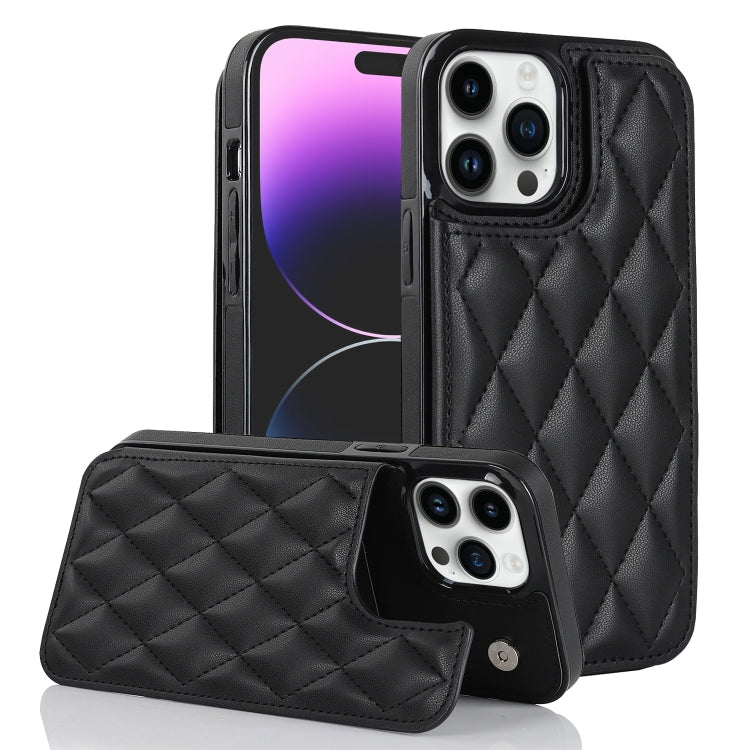 Double Buckle Rhombic PU Leather Phone Case, For iPhone 14 Pro Max, For iPhone 13, For iPhone 13 mini