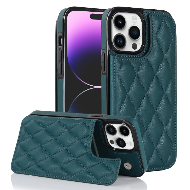 Double Buckle Rhombic PU Leather Phone Case, For iPhone 14 Pro Max, For iPhone 13, For iPhone 13 mini
