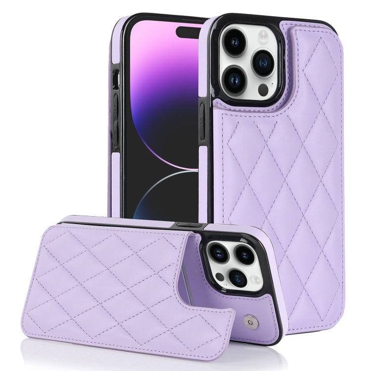 Double Buckle Rhombic PU Leather Phone Case, For iPhone 14 Pro Max, For iPhone 13, For iPhone 13 mini