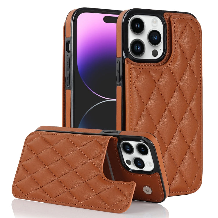 Double Buckle Rhombic PU Leather Phone Case, For iPhone 14 Pro Max, For iPhone 13, For iPhone 13 mini