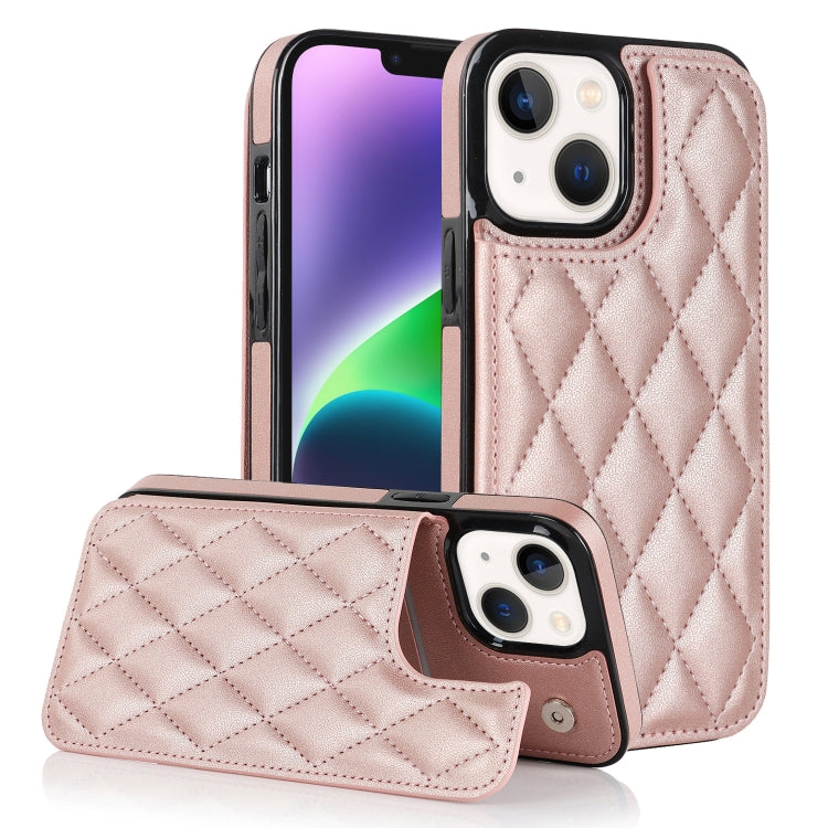Double Buckle Rhombic PU Leather Phone Case, For iPhone 14 Pro Max, For iPhone 13, For iPhone 13 mini