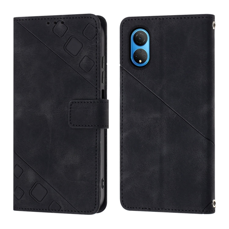 Skin-feel Embossed Leather Phone Case, For Honor X7 4G/Play 30 Plus, For Honor X7a 4G Global, For Honor X8 4G, For Honor X8a 4G Global