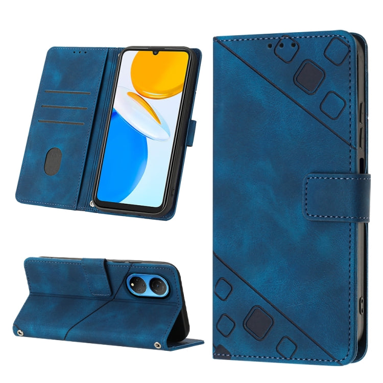 Skin-feel Embossed Leather Phone Case, For Honor X7 4G/Play 30 Plus, For Honor X7a 4G Global, For Honor X8 4G, For Honor X8a 4G Global