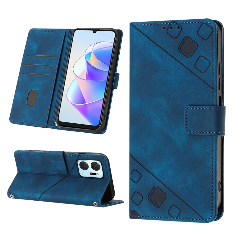 Skin-feel Embossed Leather Phone Case, For Honor X7 4G/Play 30 Plus, For Honor X7a 4G Global, For Honor X8 4G, For Honor X8a 4G Global