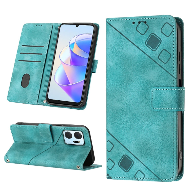 Skin-feel Embossed Leather Phone Case, For Honor X7 4G/Play 30 Plus, For Honor X7a 4G Global, For Honor X8 4G, For Honor X8a 4G Global