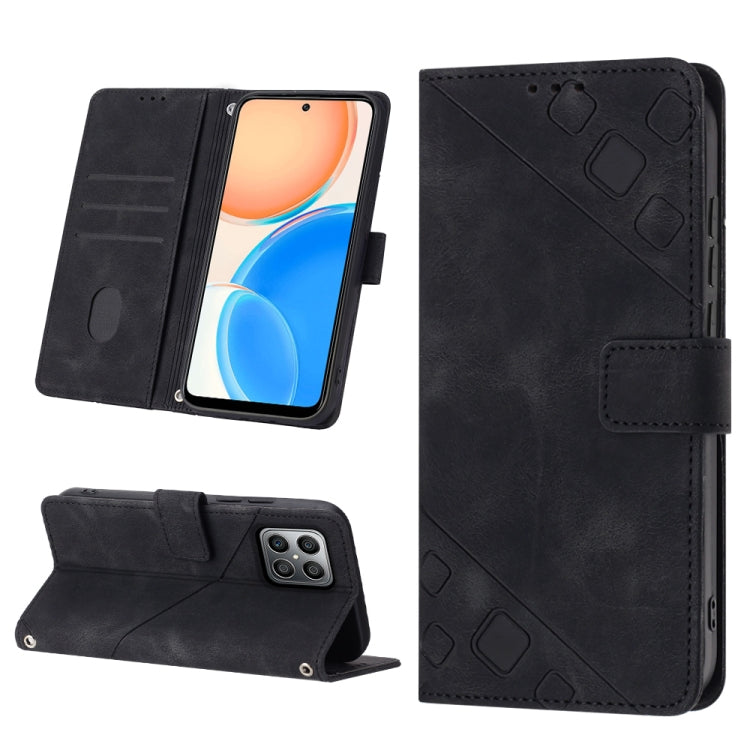 Skin-feel Embossed Leather Phone Case, For Honor X7 4G/Play 30 Plus, For Honor X7a 4G Global, For Honor X8 4G, For Honor X8a 4G Global
