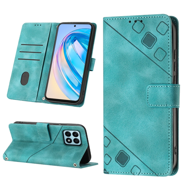 Skin-feel Embossed Leather Phone Case, For Honor X7 4G/Play 30 Plus, For Honor X7a 4G Global, For Honor X8 4G, For Honor X8a 4G Global