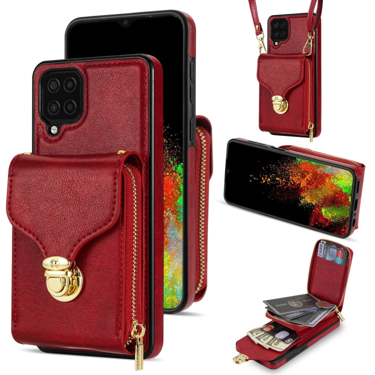 Zipper Hardware Card Wallet Phone Case, For Samsung Galaxy A12 5G