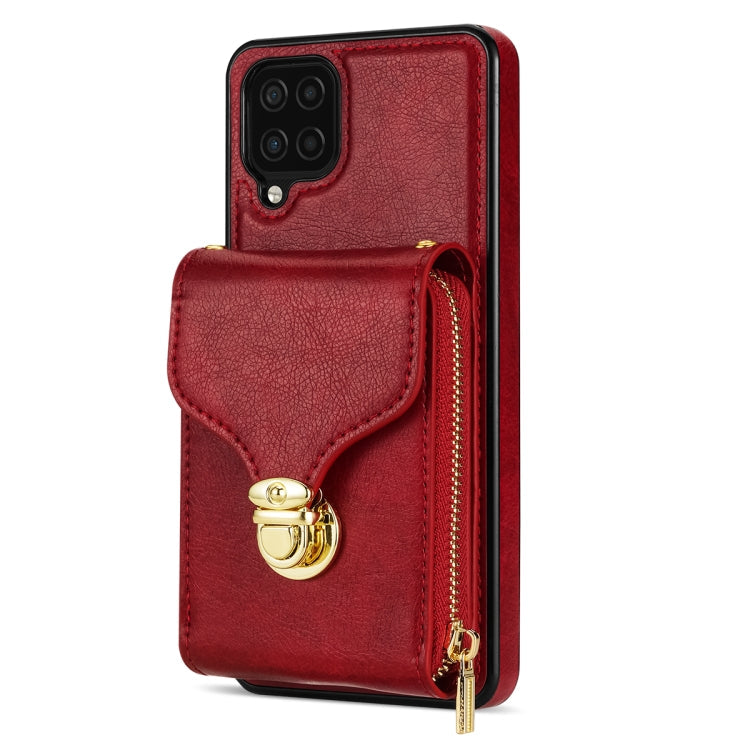 Zipper Hardware Card Wallet Phone Case, For Samsung Galaxy A12 5G