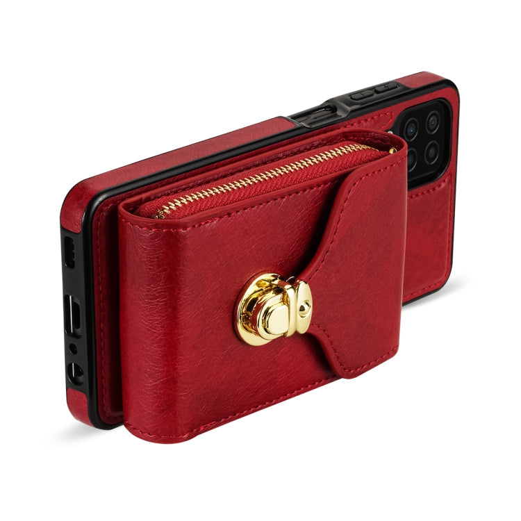 Zipper Hardware Card Wallet Phone Case, For Samsung Galaxy A12 5G