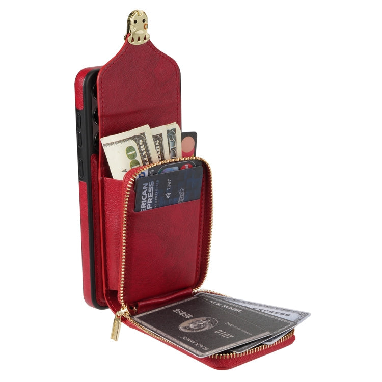 Zipper Hardware Card Wallet Phone Case, For Samsung Galaxy A12 5G