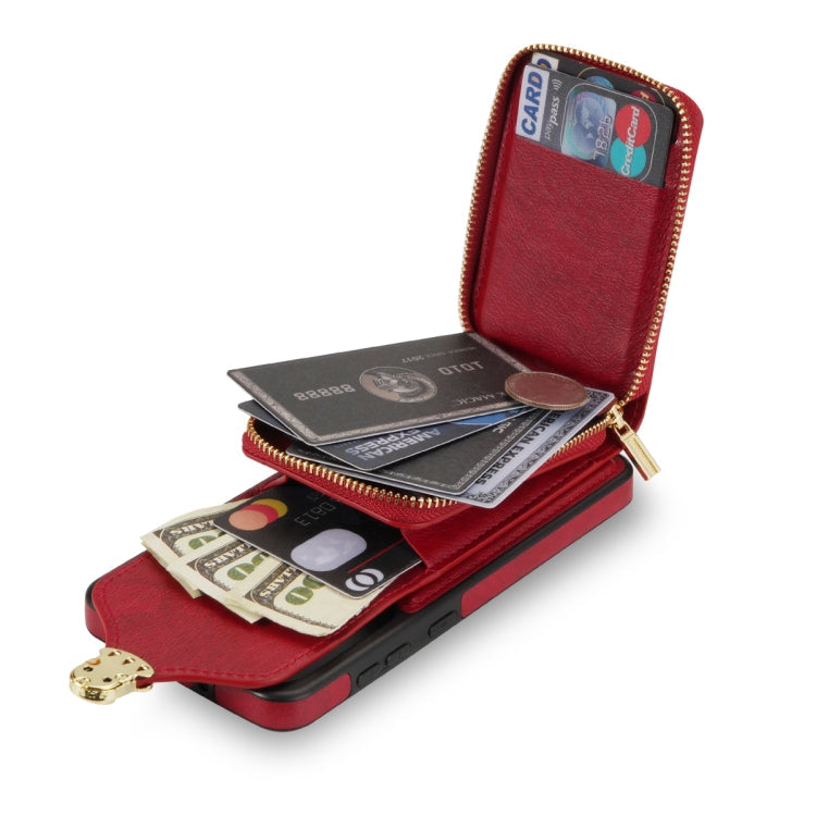Zipper Hardware Card Wallet Phone Case, For Samsung Galaxy A12 5G
