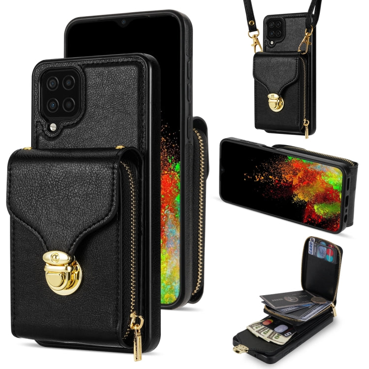 Zipper Hardware Card Wallet Phone Case, For Samsung Galaxy A12 5G