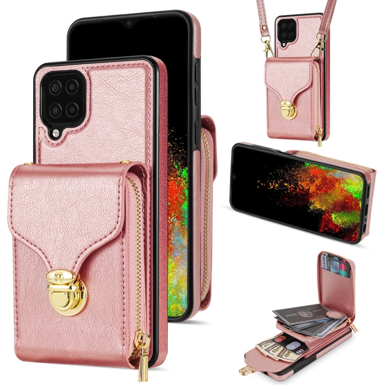 Zipper Hardware Card Wallet Phone Case, For Samsung Galaxy A12 5G