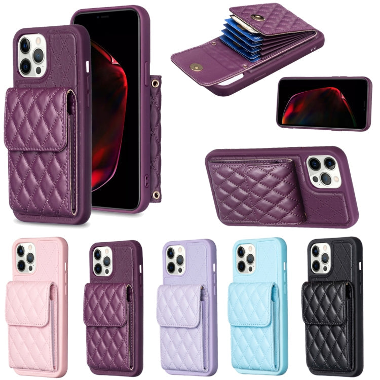 Vertical Wallet Rhombic Leather Phone Case, For iPhone 12 Pro Max, For iPhone 11, For iPhone 11 Pro, For iPhone 11 Pro Max