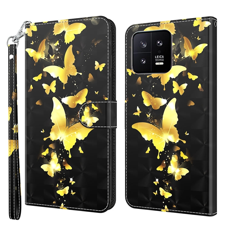 3D Painting Pattern Flip Leather Phone Case, For Xiaomi 13, For Xiaomi 13 Pro