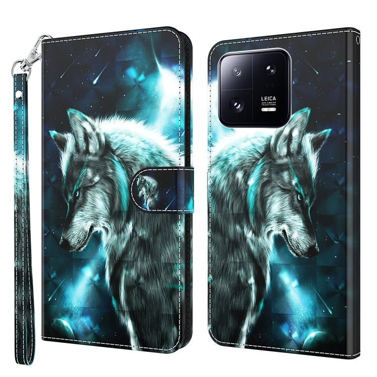 3D Painting Pattern Flip Leather Phone Case, For Xiaomi 13, For Xiaomi 13 Pro
