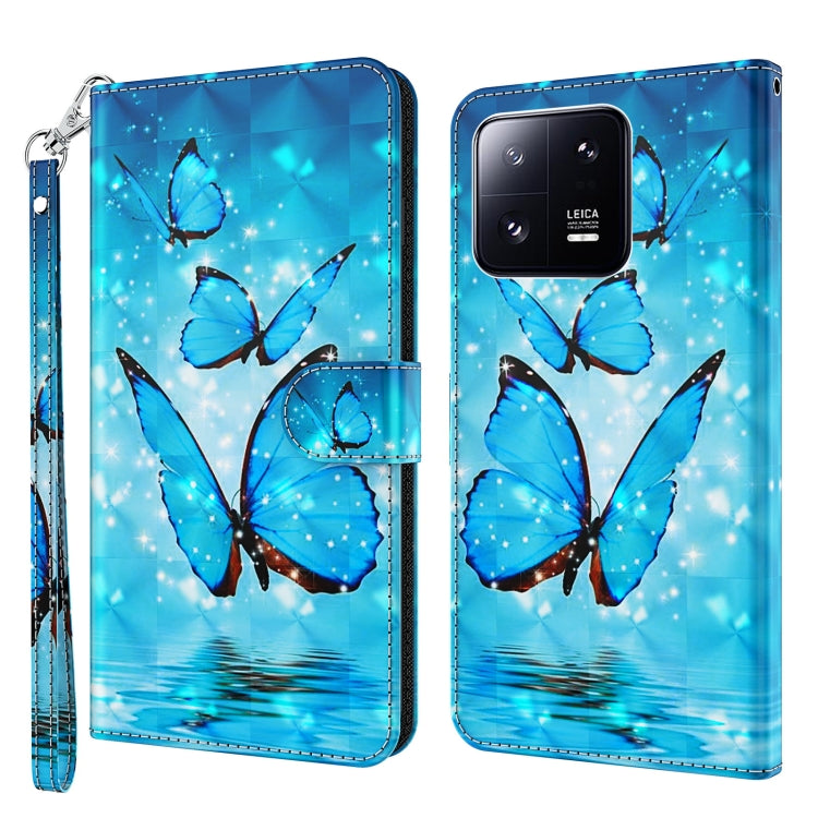 3D Painting Pattern Flip Leather Phone Case, For Xiaomi 13, For Xiaomi 13 Pro