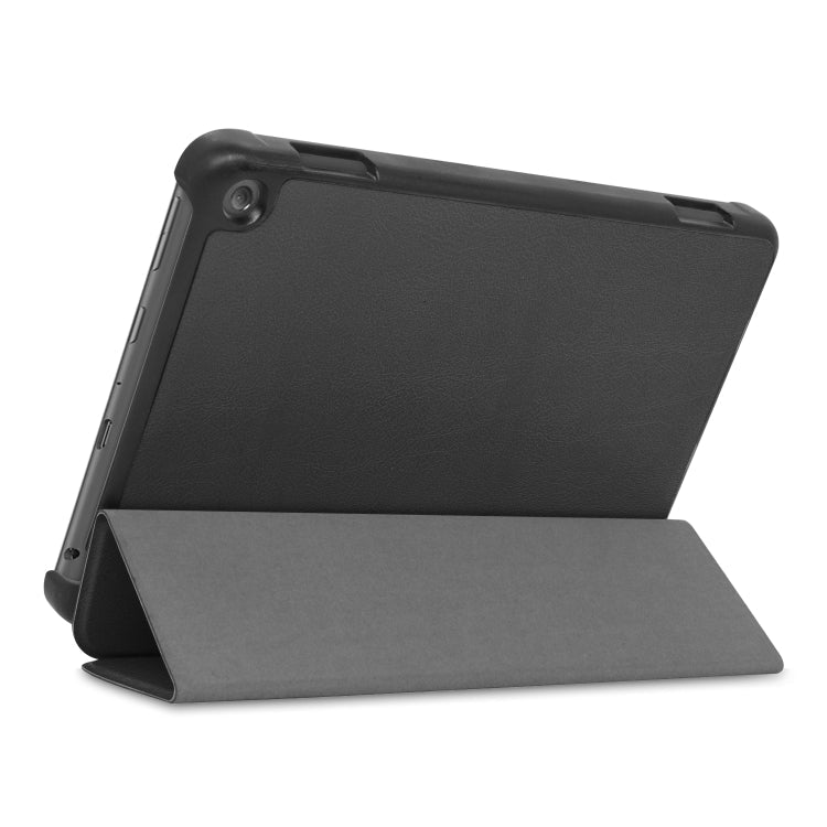 For Kindle Fire HD 8 (2020) Custer Pattern Pure Color Horizontal Flip Leather Case with Three-folding Holder & Wake-up / Sleep Function, For Kindle Fire HD 8 (2020)