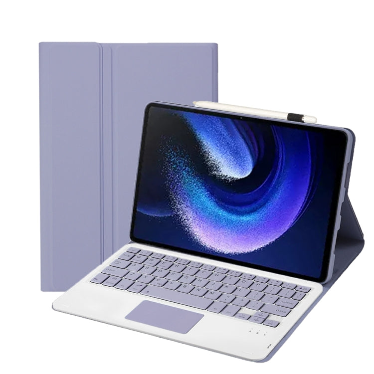 A0N7-A Lambskin Texture Ultra-thin Bluetooth Keyboard Leather Case with Touchpad, A0N7-A