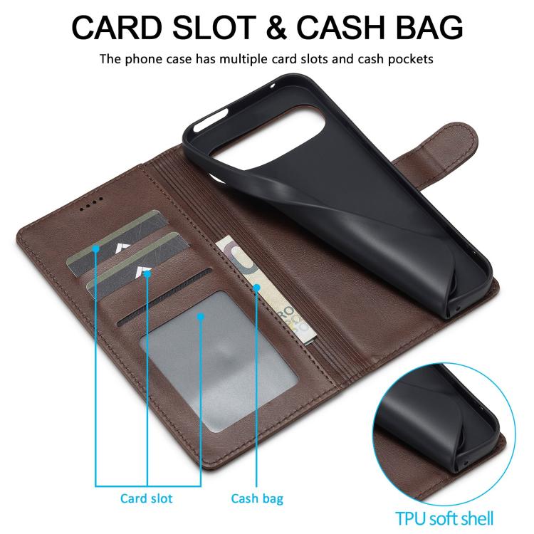 LC.IMEEKE Calf Texture Flip Leather Phone Case, For Google Pixel 10a, For Google Pixel 10 Pro XL, For Google Pixel 10 / 10 Pro, For Google Pixel 9a