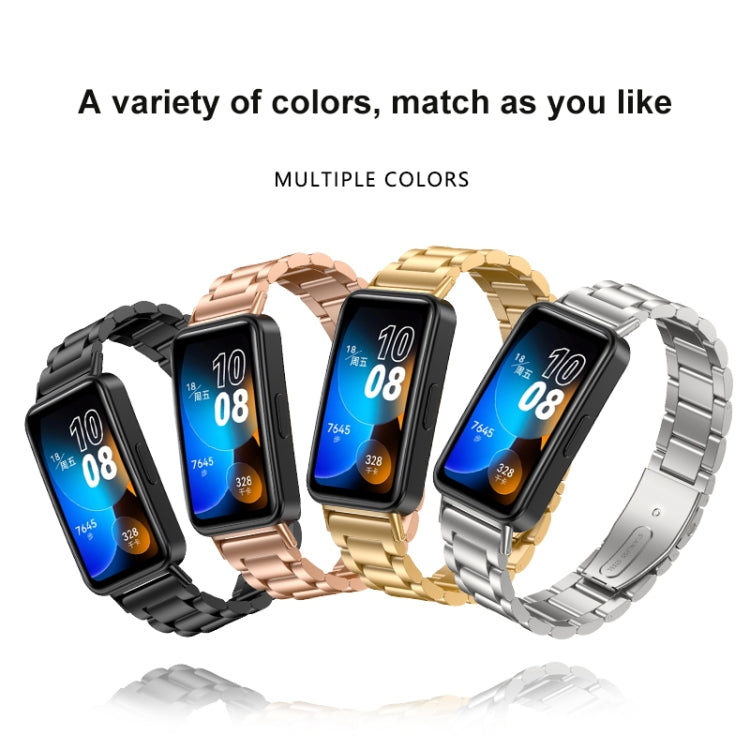 16mm Three Strains Metal Replacement Watch Band, For Huawei Band 8