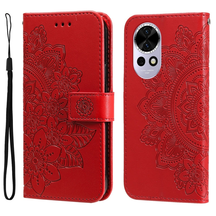 Seven-petal Flowers Embossing Leather Phone Case, For Huawei nova 13 / nova 12, For Huawei Enjoy 70 Pro, For Huawei Enjoy 70, For Huawei nova 11 SE