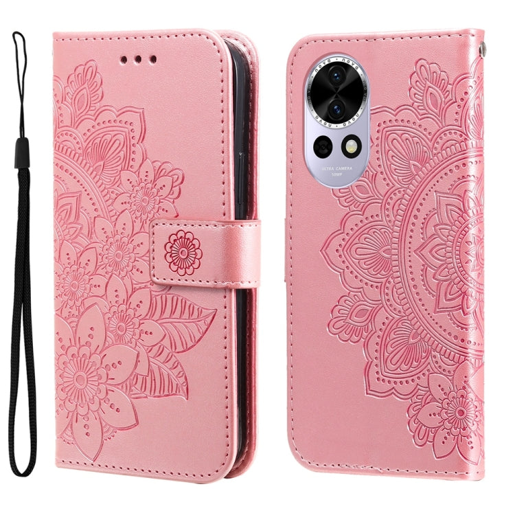 Seven-petal Flowers Embossing Leather Phone Case, For Huawei nova 13 / nova 12, For Huawei Enjoy 70 Pro, For Huawei Enjoy 70, For Huawei nova 11 SE