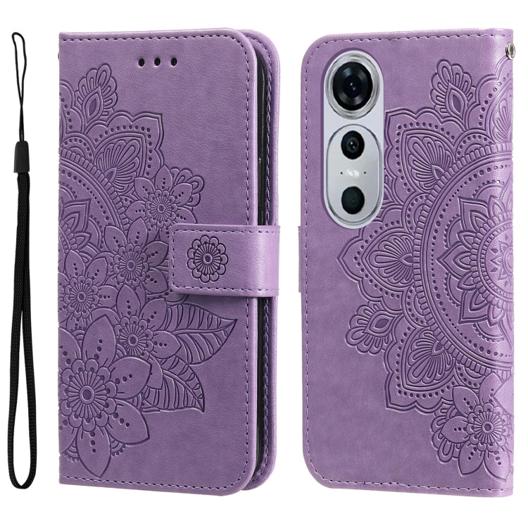 Seven-petal Flowers Embossing Leather Phone Case, For Huawei Enjoy 70, For Huawei nova 11 SE, For Huawei nova 12 Pro, For Huawei Mate 60