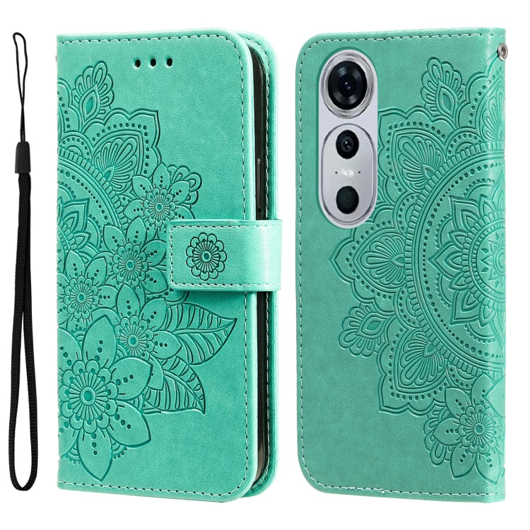 Seven-petal Flowers Embossing Leather Phone Case, For Huawei Enjoy 70, For Huawei nova 11 SE, For Huawei nova 12 Pro, For Huawei Mate 60
