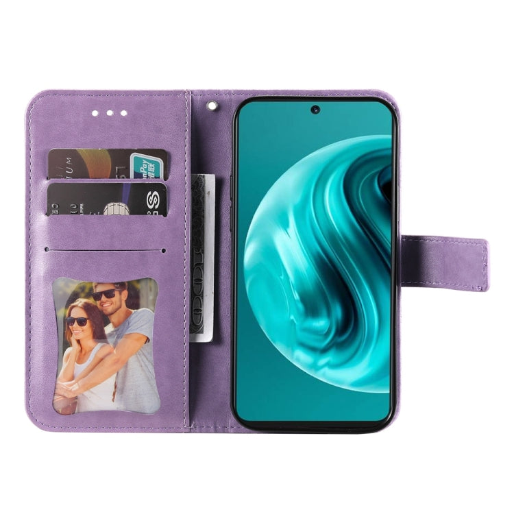 Seven-petal Flowers Embossing Leather Phone Case, For Huawei Enjoy 70, For Huawei nova 11 SE, For Huawei nova 12 Pro, For Huawei Mate 60