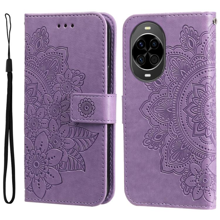 Seven-petal Flowers Embossing Leather Phone Case, For Huawei Maimang 40 5G, For Huawei nova 14, For Huawei Enjoy 80, For Huawei nova 13 Pro