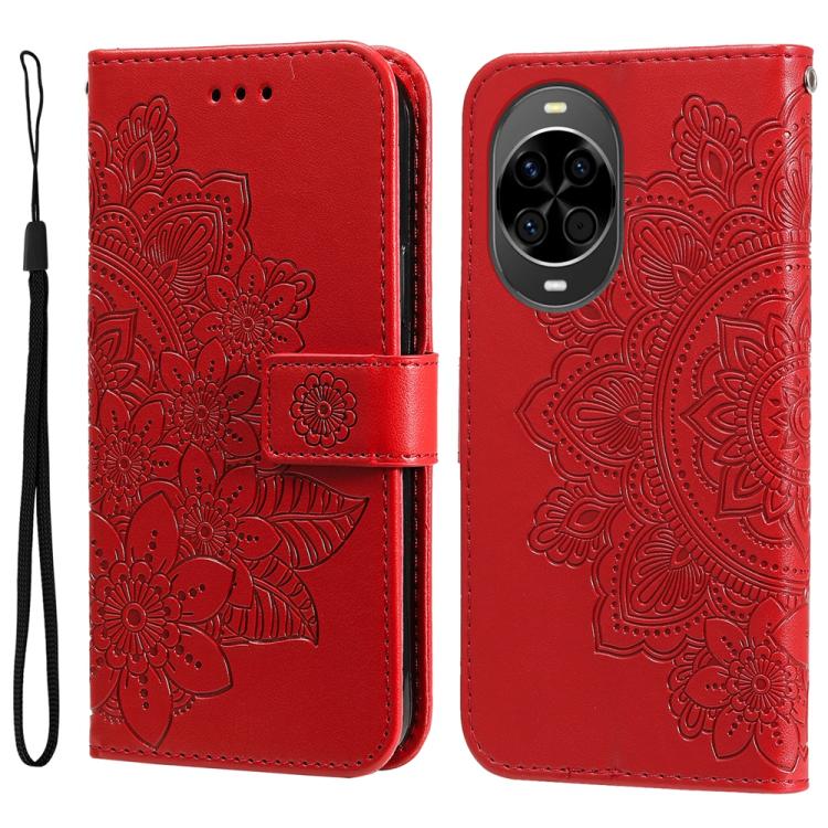 Seven-petal Flowers Embossing Leather Phone Case, For Huawei Maimang 40 5G, For Huawei nova 14, For Huawei Enjoy 80, For Huawei nova 13 Pro