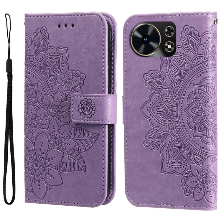 Seven-petal Flowers Embossing Leather Phone Case, For Huawei Maimang 40 5G, For Huawei nova 14, For Huawei Enjoy 80, For Huawei nova 13 Pro